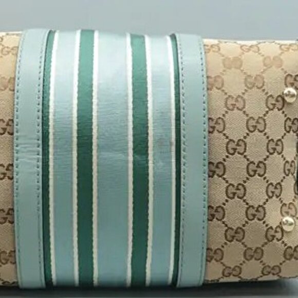 GUCCI CLASSIC MONOGRAM BOSTON MEDIUM W/LONG STRAP-100% AUTHENTIC - Picture 6 of 16